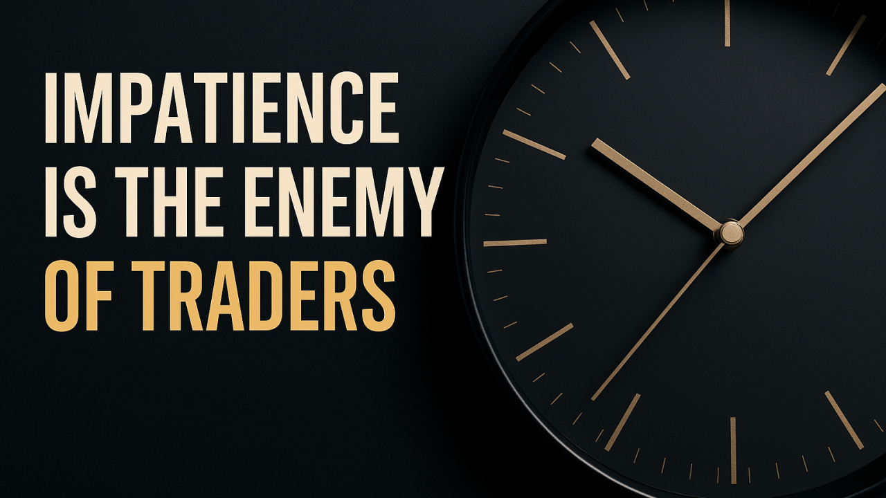 Concept of impatience in trading shown as a clock